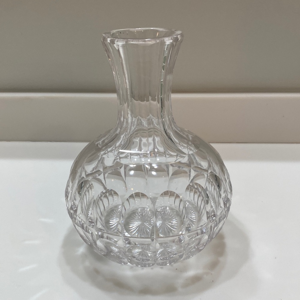 Brilliant Cut Thumbprint Wine Water Decanter Carafe Bulbous Vase ABP